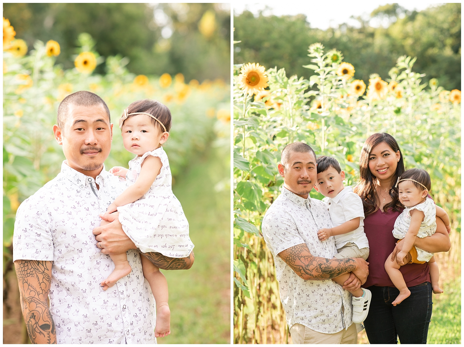 Sunflower portraits with a family