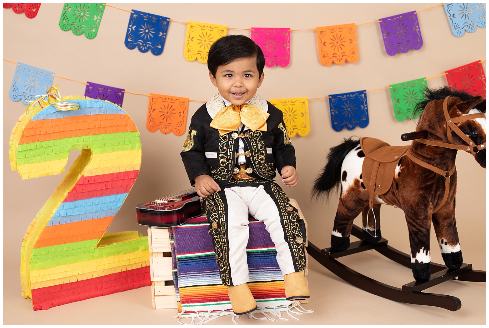 Mexican birthday outfit on a two year old