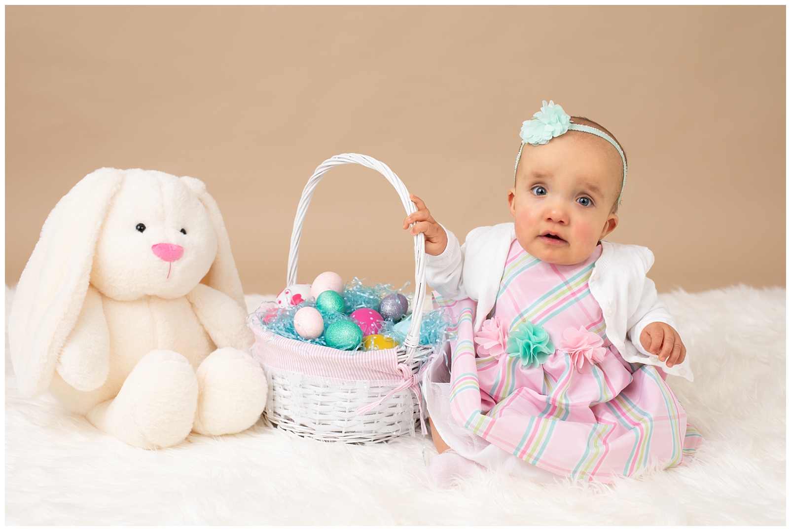 baby girl with Easter Basket