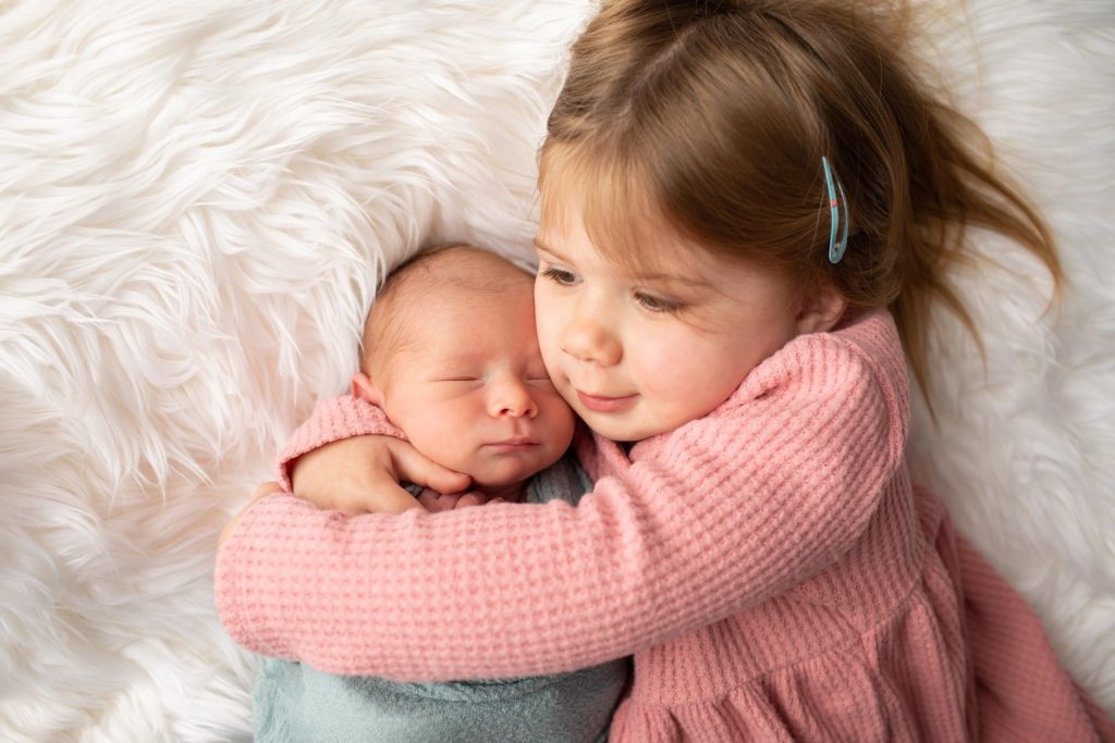 newborn boy with big sister | Ellicott City Newborn photographer