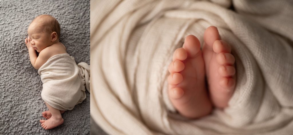 newborn boy and newborn feet