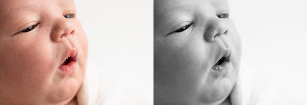macro shots of newborn face