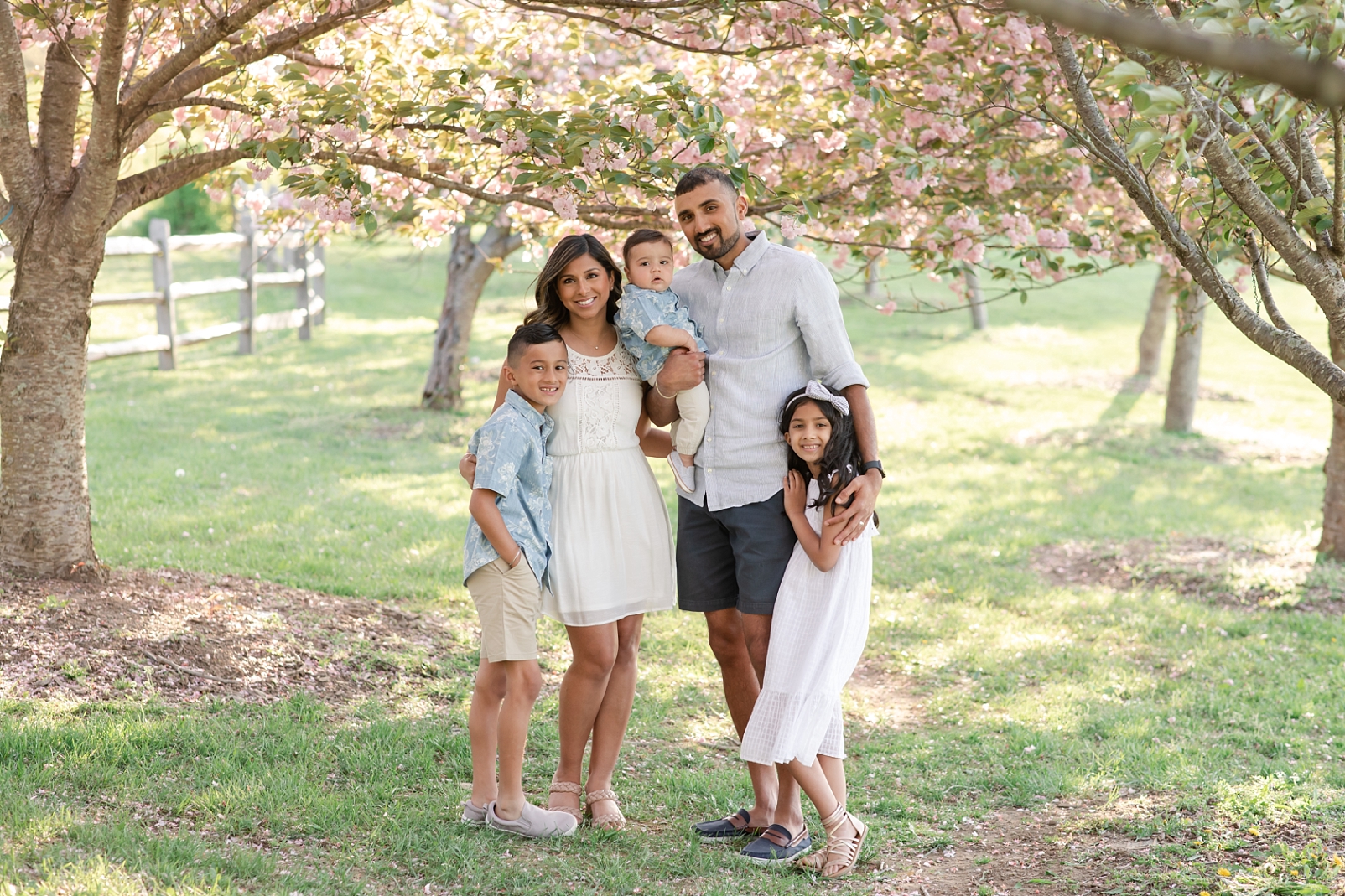 Spring Portraits of a family of 5 with Maryland Family Photographer