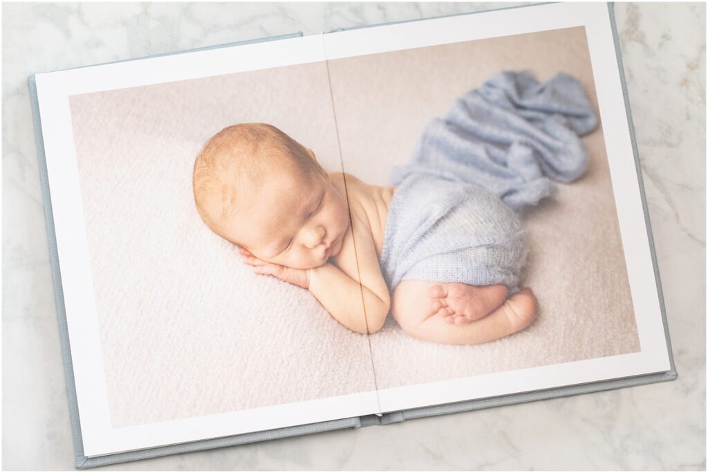 Linen Heirloom Album | Newborn Photos: Rebecca Leigh Photography